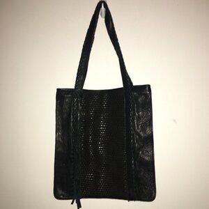 Lattico Leather Tote Bag Black NWT